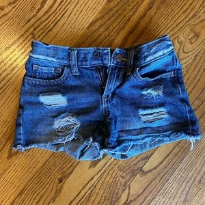 Girls High Waisted Distressed Ripped Jean Shorts